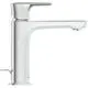 Ein chromfarbener Wasserhahn von Ideal Standard mit schlankem Design und einem Hebel zur Regulierung des Wasserflusses. Die Auslauföffnung ist 125 mm lang.